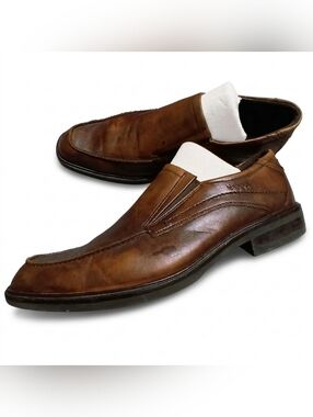 ECCO Men’s Brown Leather Slip On Dress Shoes Loafers Size US 11 EU 45